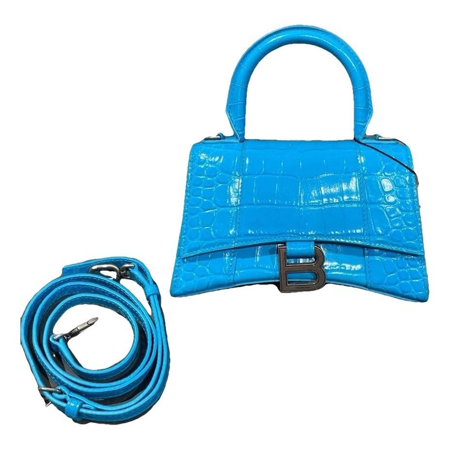 Hourglass leather handbag