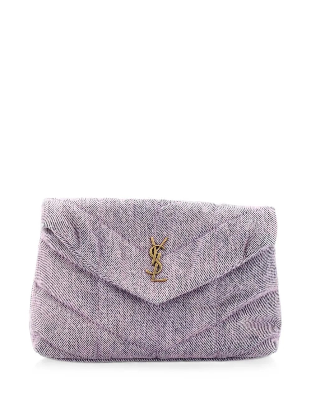LouLou Puffer Quilted Vintage Denim Small clutch bag