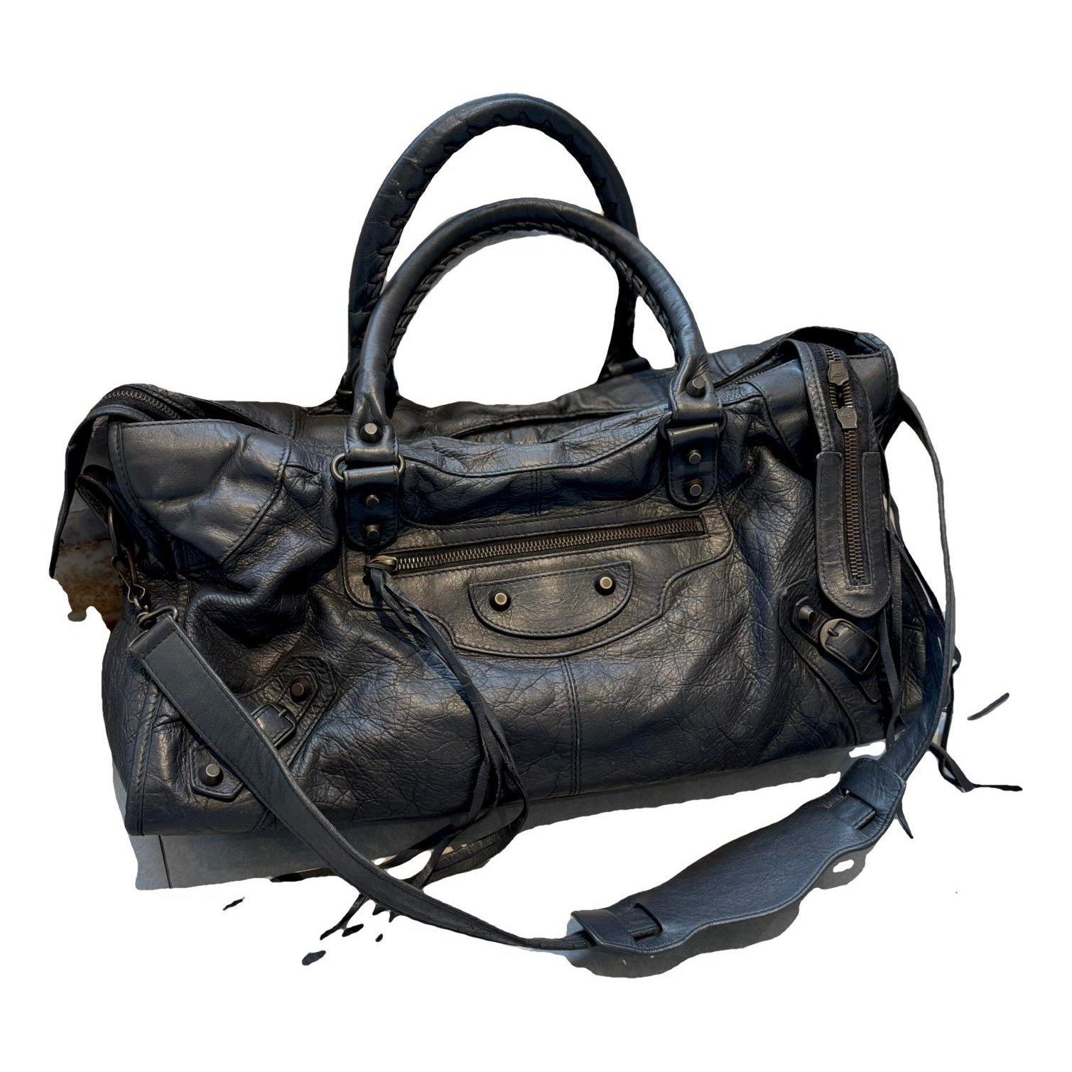 City leather handbag