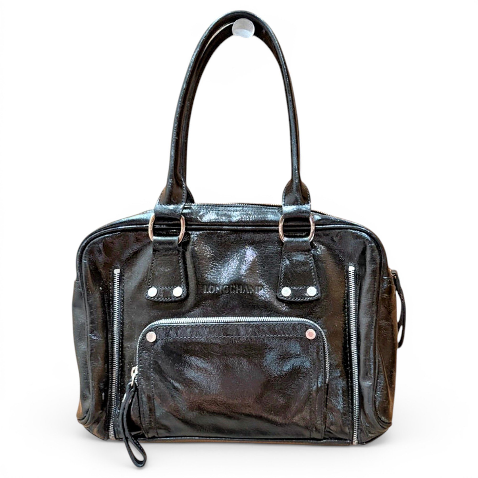 Patent leather handbag