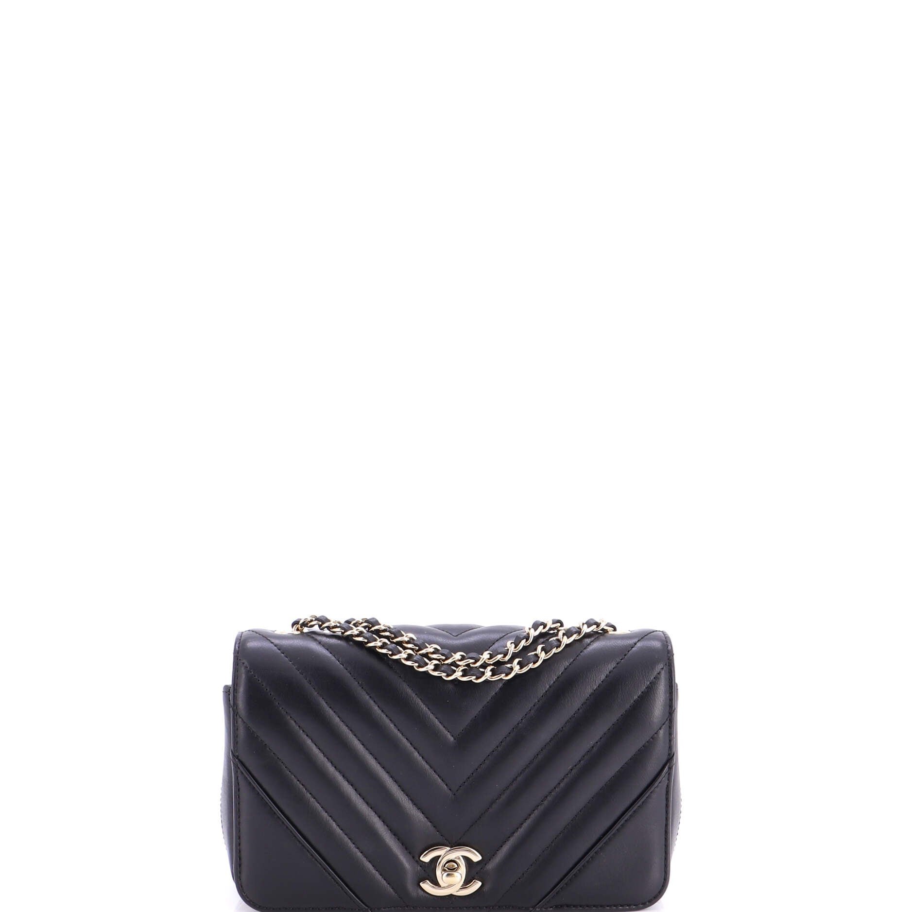 Statement Flap Bag Chevron Calfskin Mini