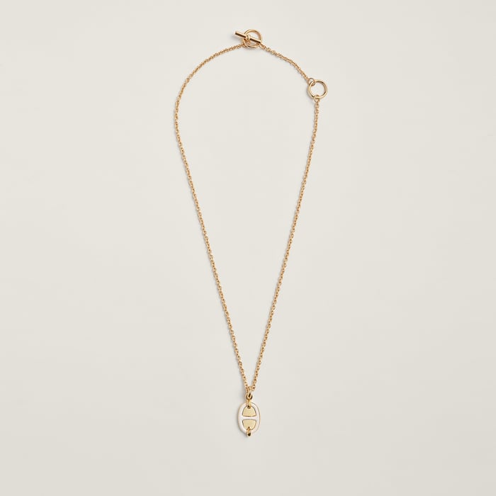 Crème Mini Maillon Pendant, Small Model