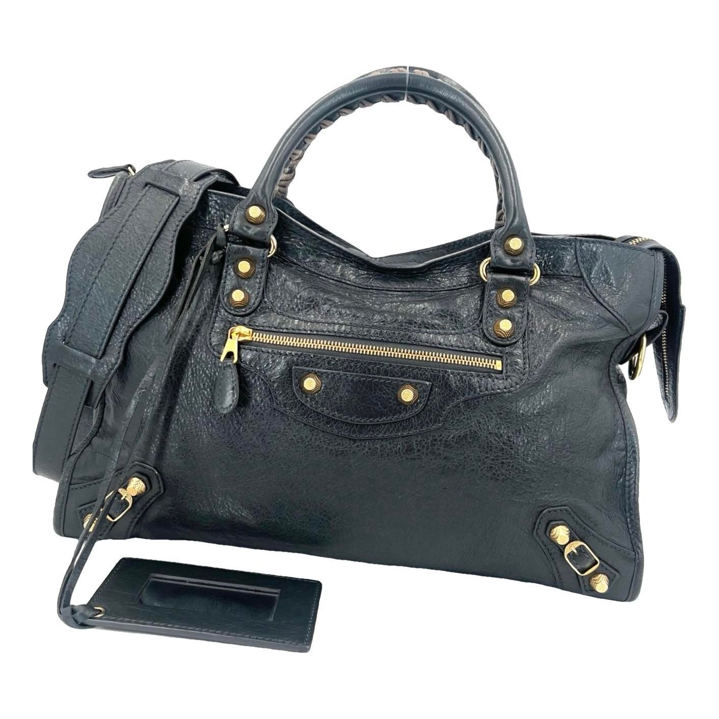 City leather handbag