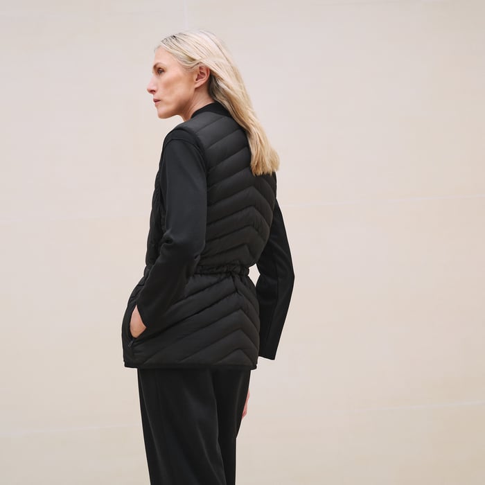 Noir Long Quilted Vest