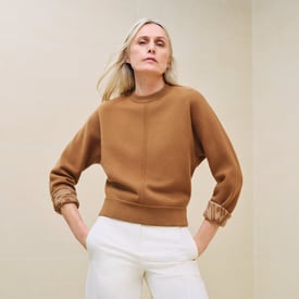"H en Biais" motif long-sleeve sweater