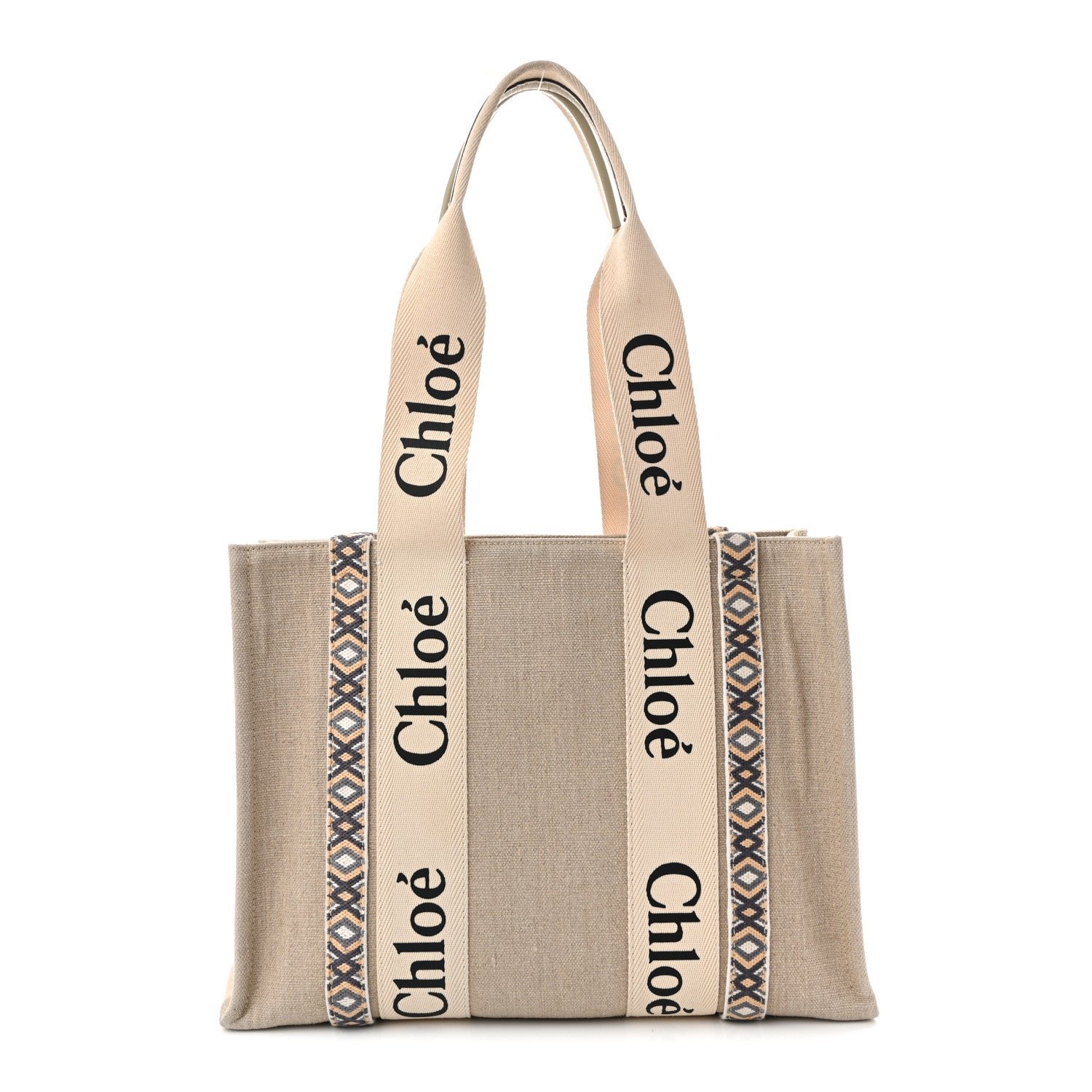 Chloe Cotton Medium Woody Ribbon Tote Slate Green