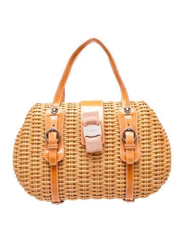 Raffia Top Handle Bag