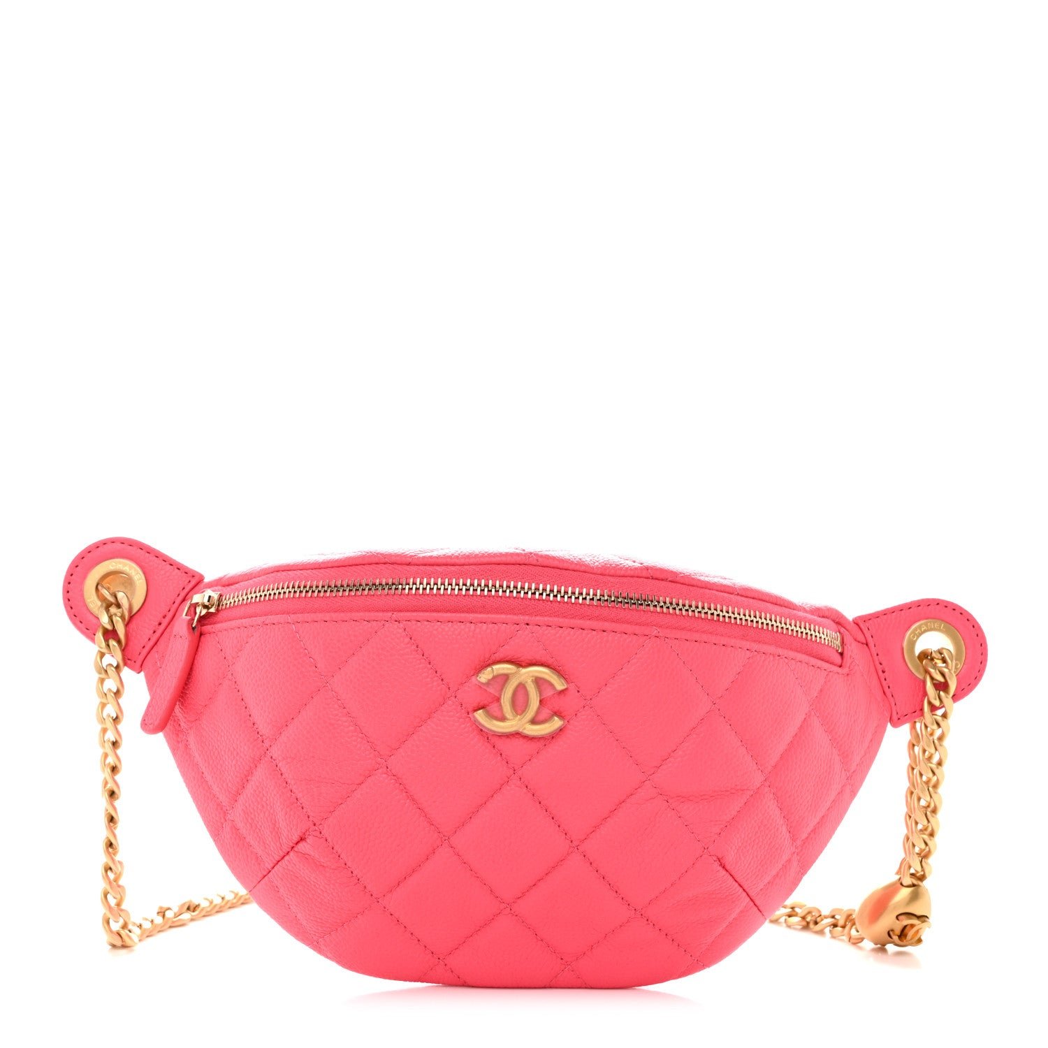 Chanel Caviar Quilted Sweetheart Belt Bag Fuchsia