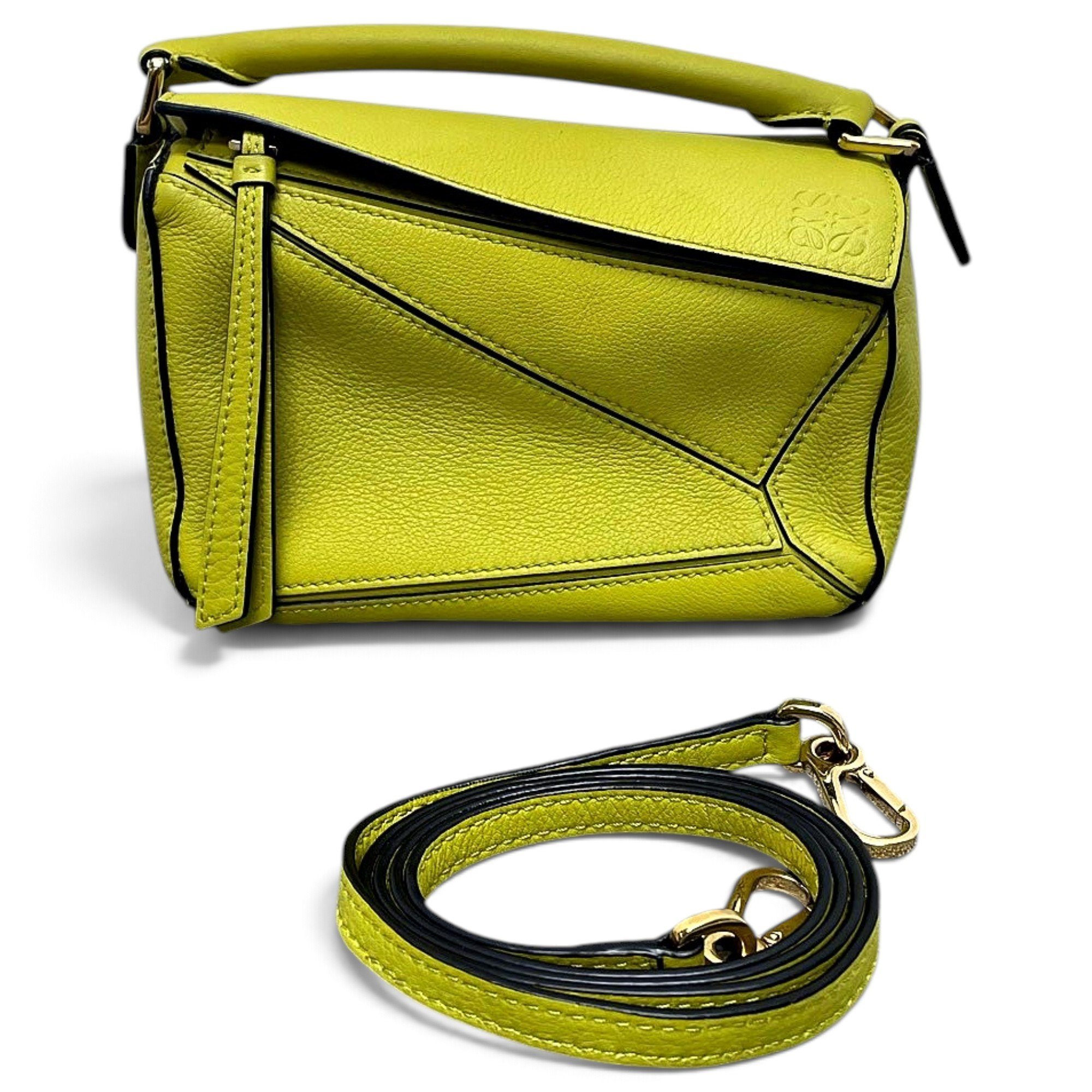Puzzle leather handbag