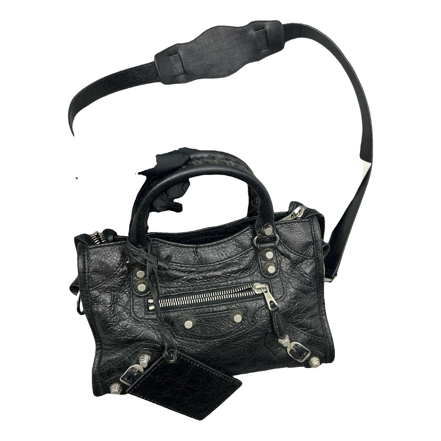 City leather handbag
