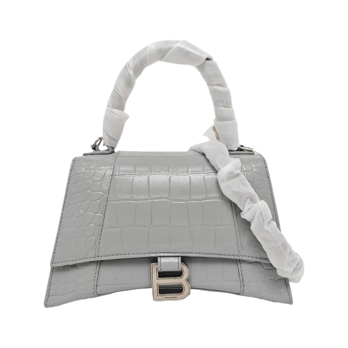 Hourglass leather handbag