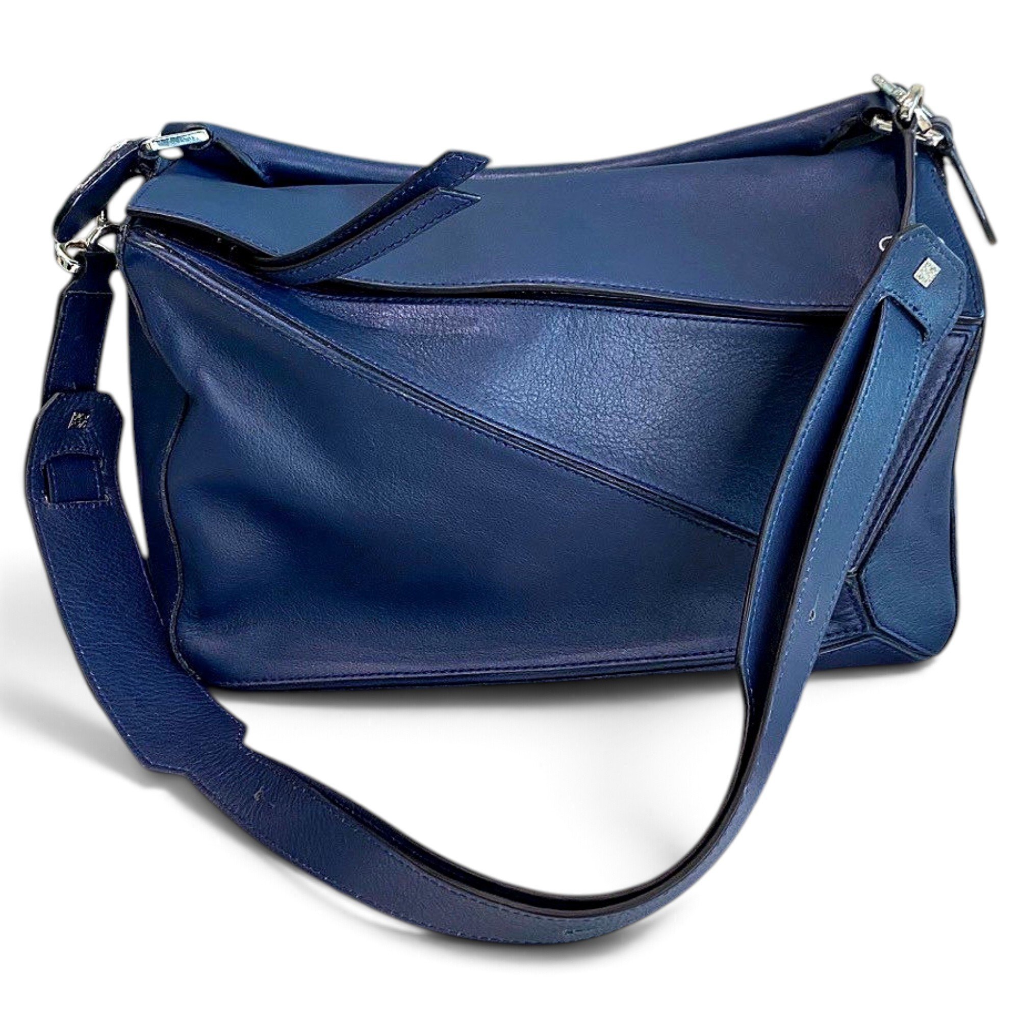 Puzzle leather handbag