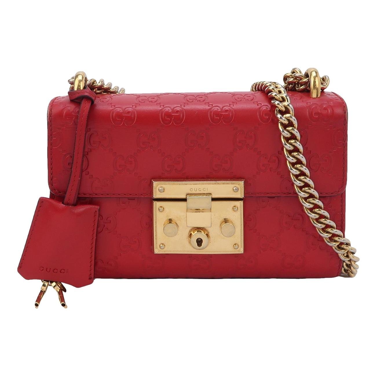 Padlock leather handbag