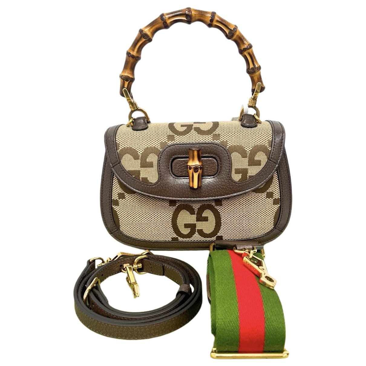 Convertible Bamboo Top Handle leather handbag