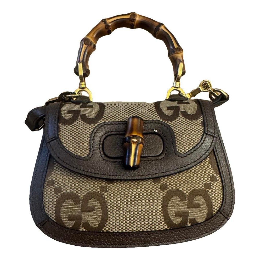 Convertible Bamboo Top Handle leather handbag