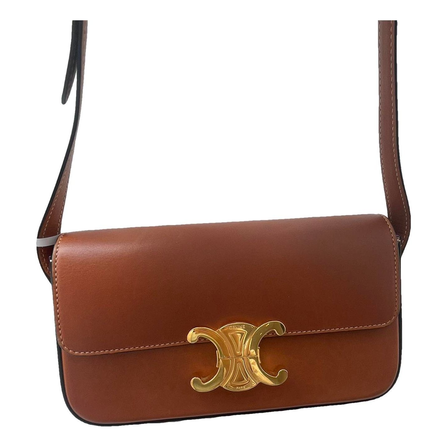 Triomphe chain leather crossbody bag