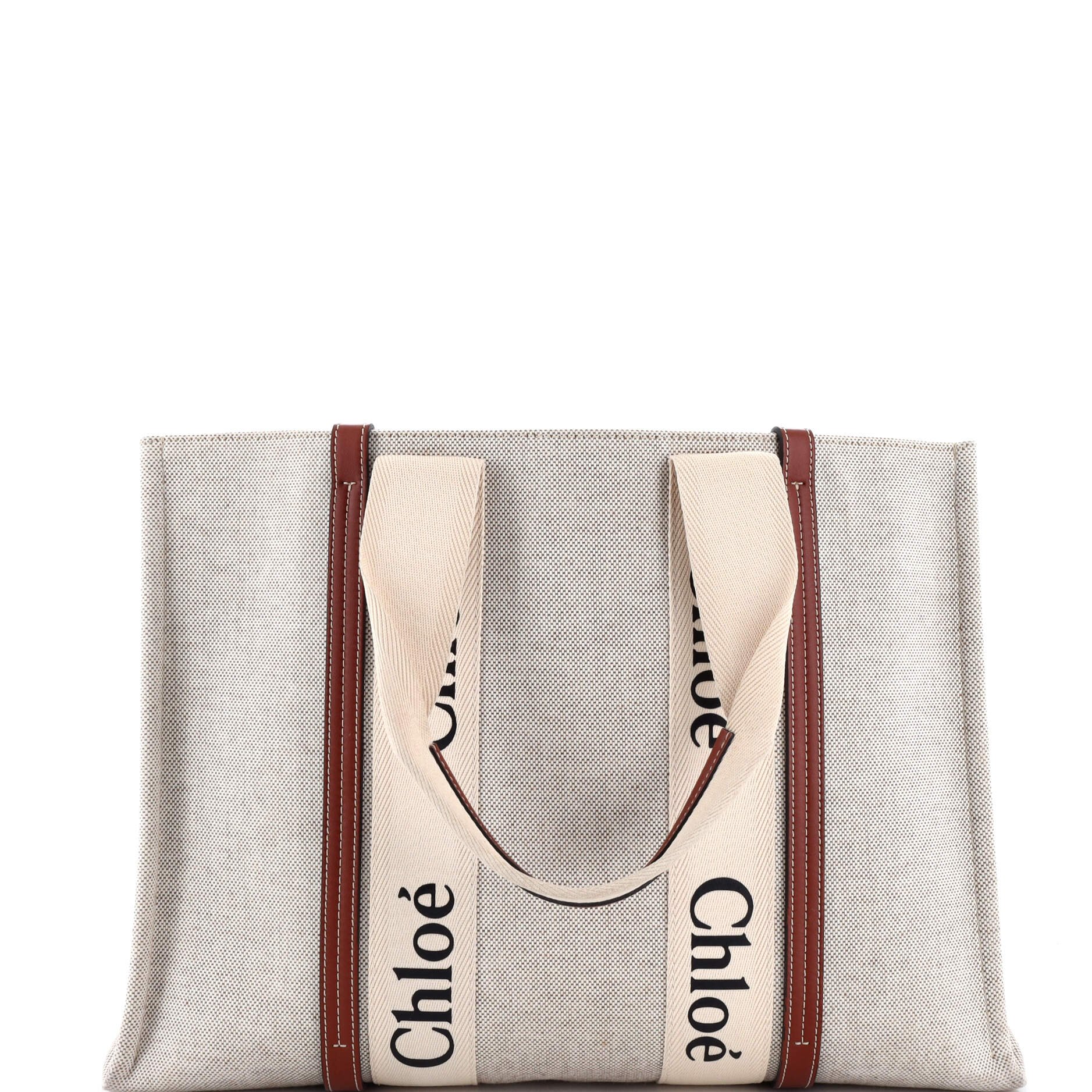 Woody Tote Canvas with Leather Large