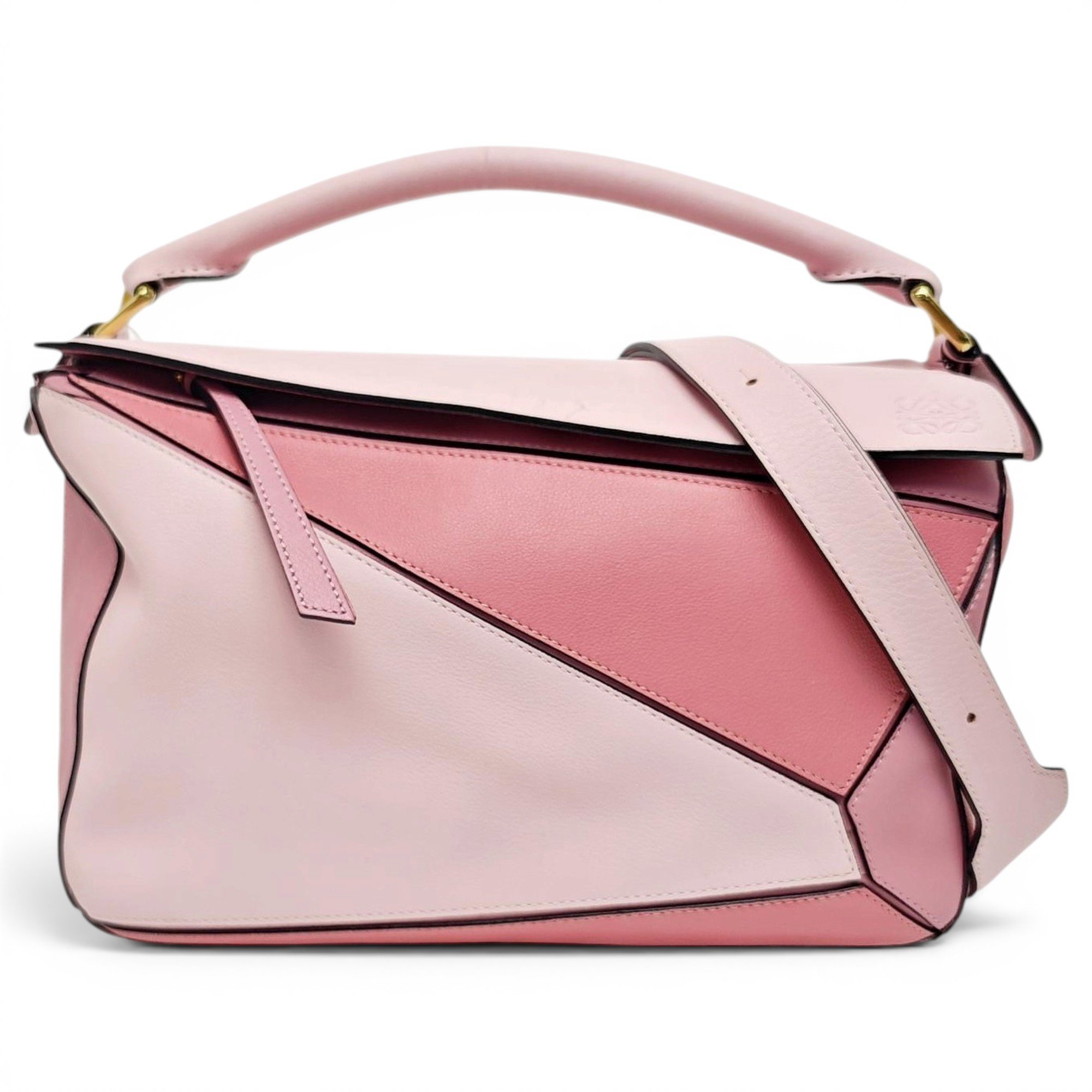 Puzzle leather handbag