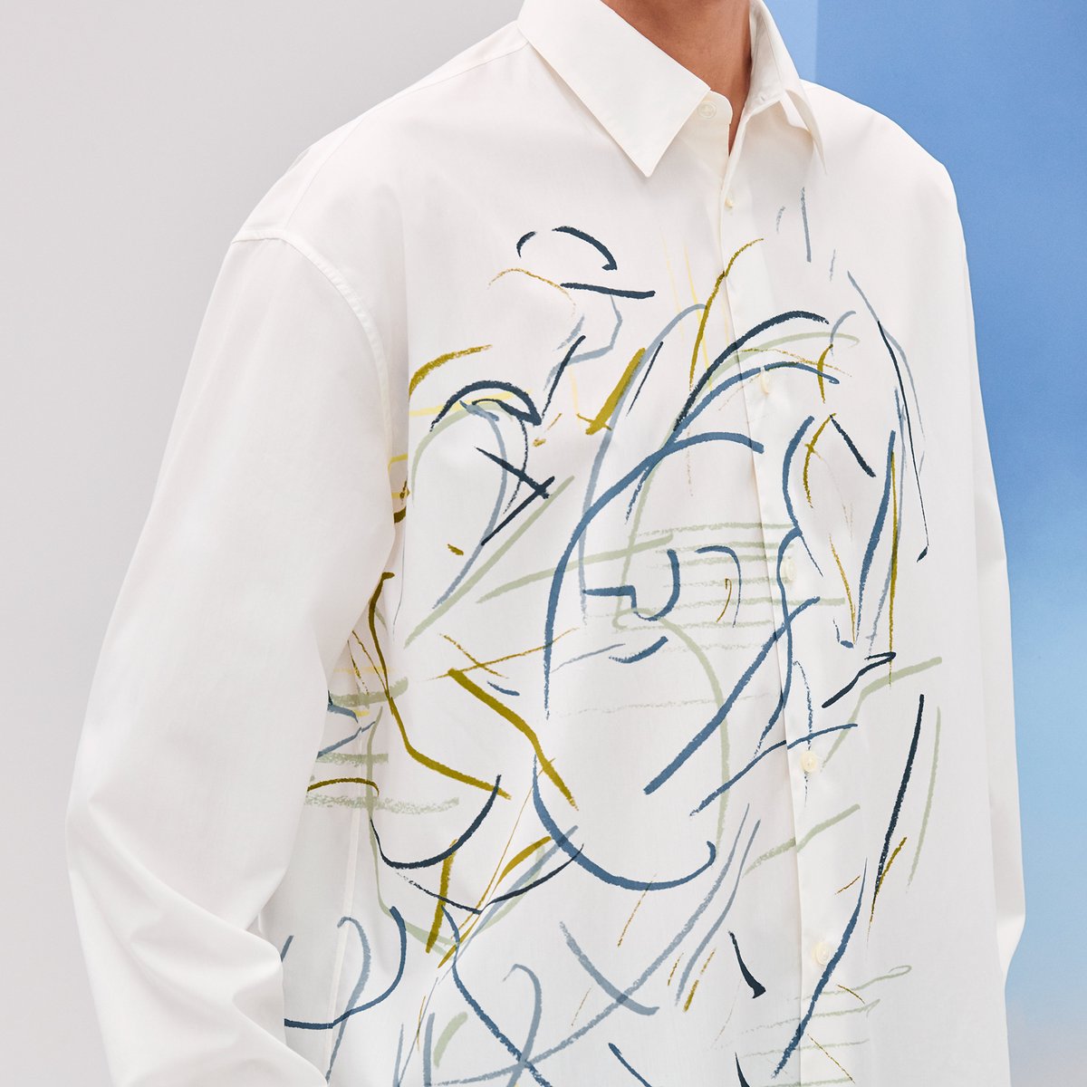 Matcha "Esquisse Au Galop" Boxy Fit Shirt