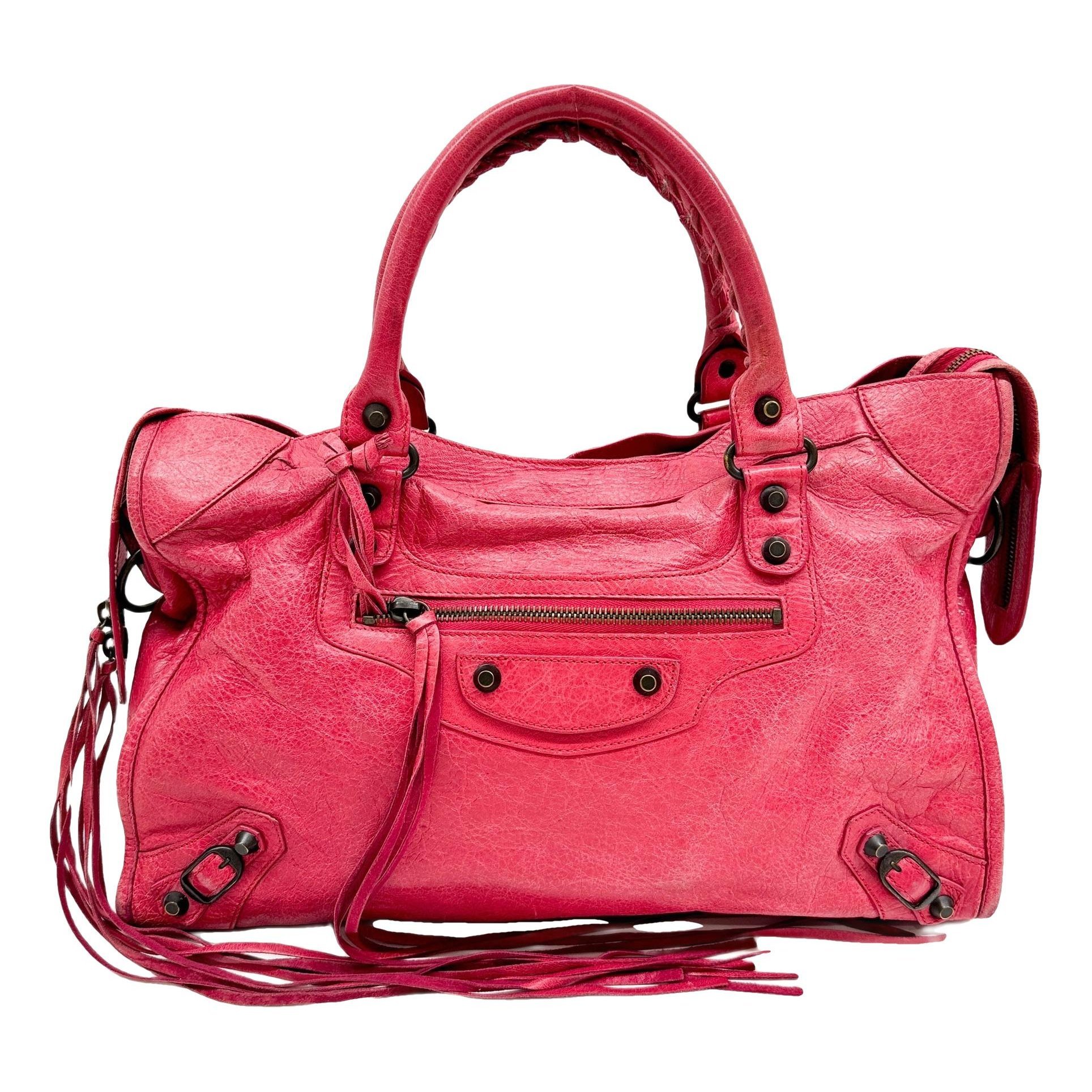 City leather handbag