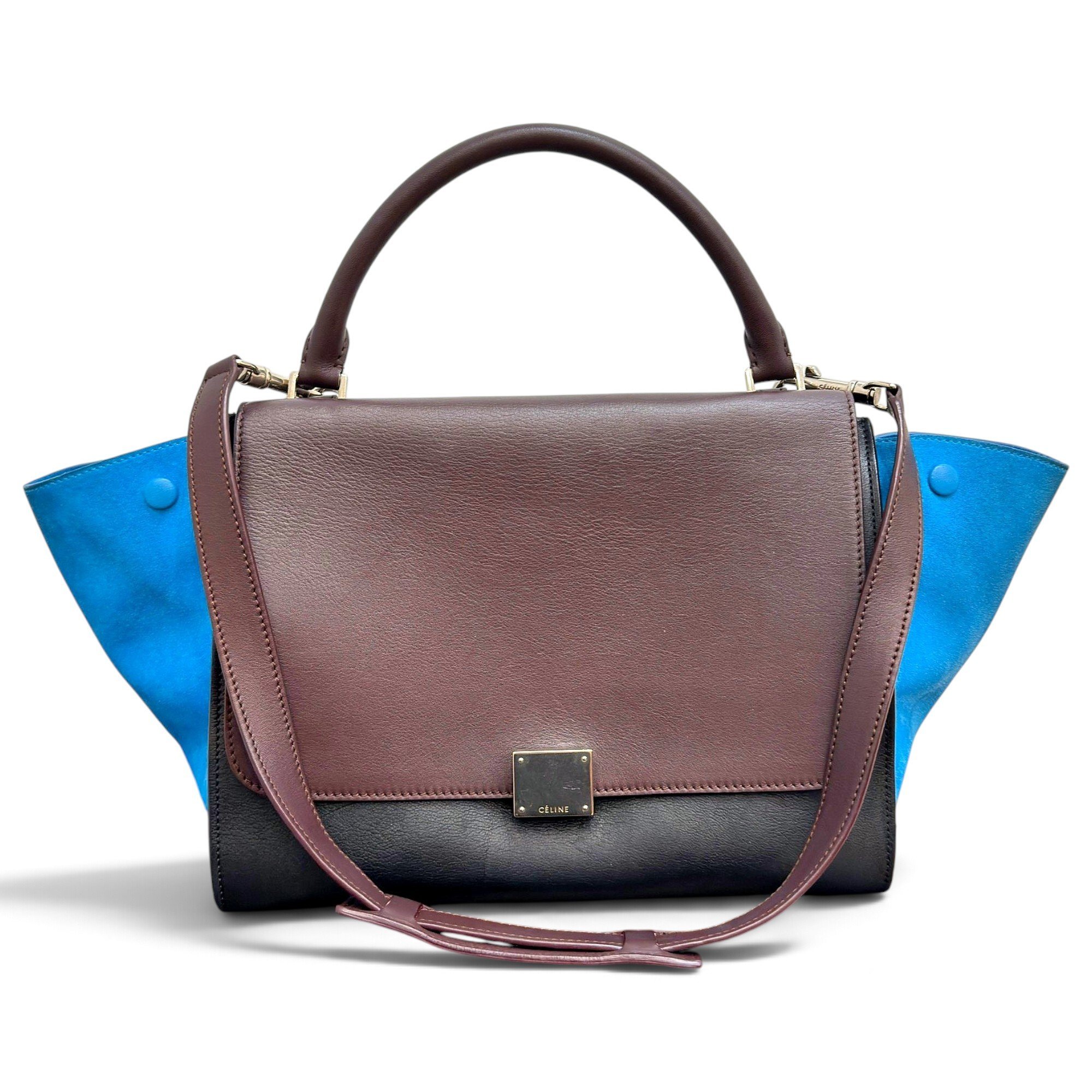 Trapèze leather handbag
