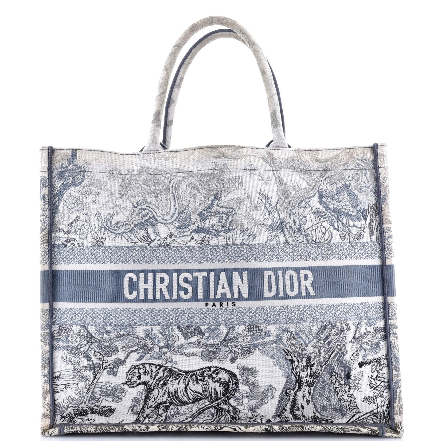 Dior Book Tote Embroidered Canvas Large