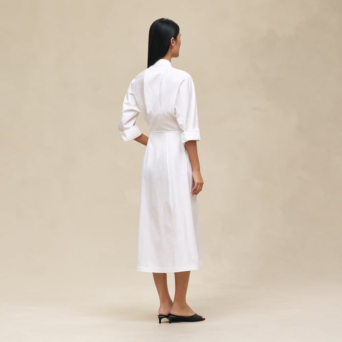 Blanc Equestrian Shirt Dress