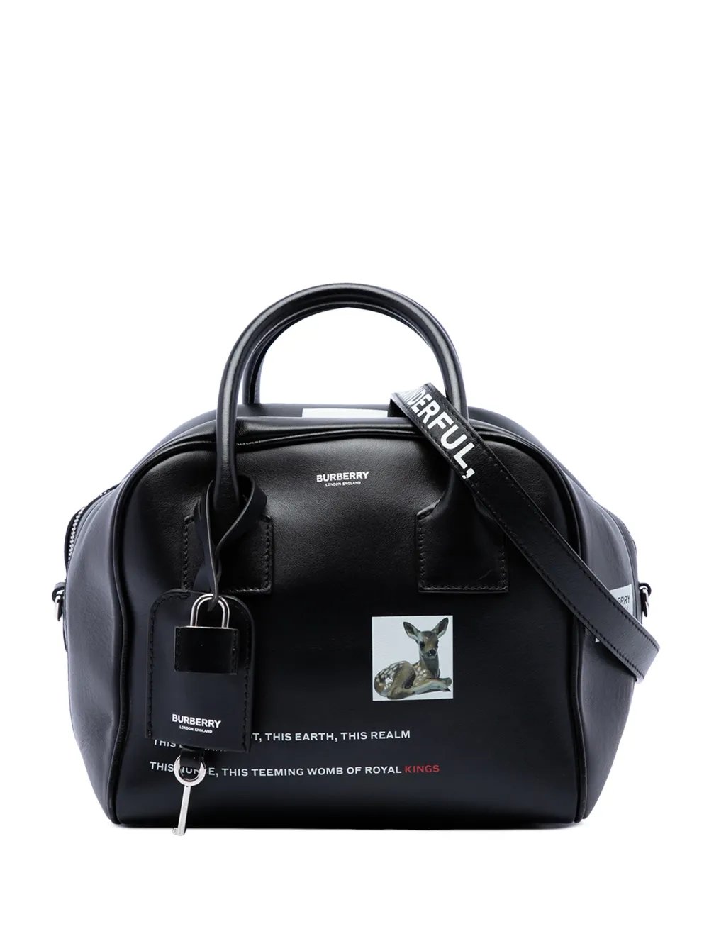 Burberry 2000-2017 Leather Deer Print Cube satchel