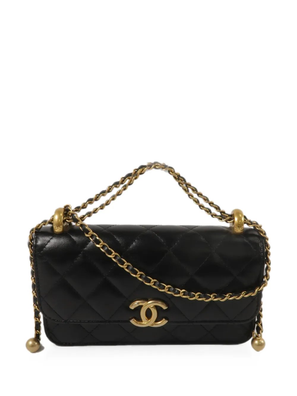 CC-logo quilted shoulder bag