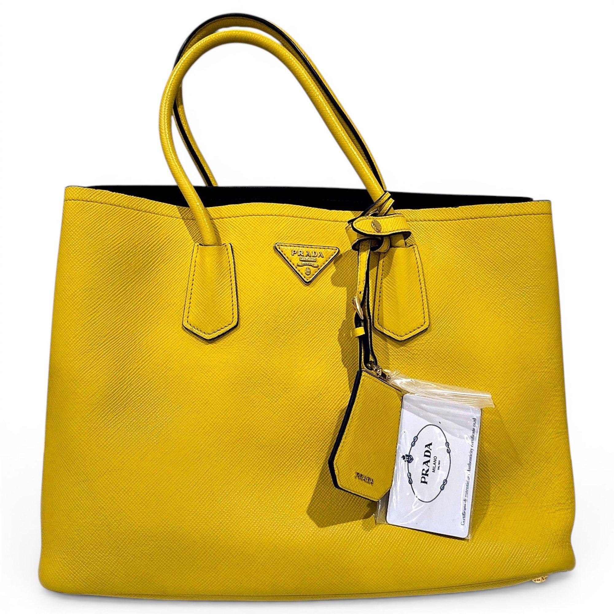 Double leather handbag