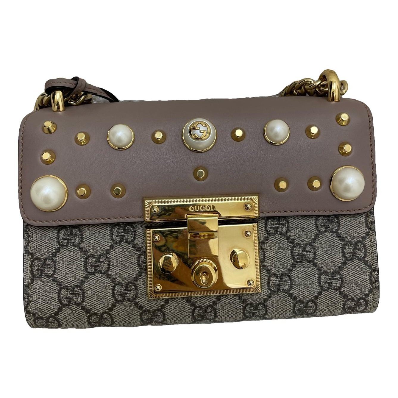 Padlock leather handbag