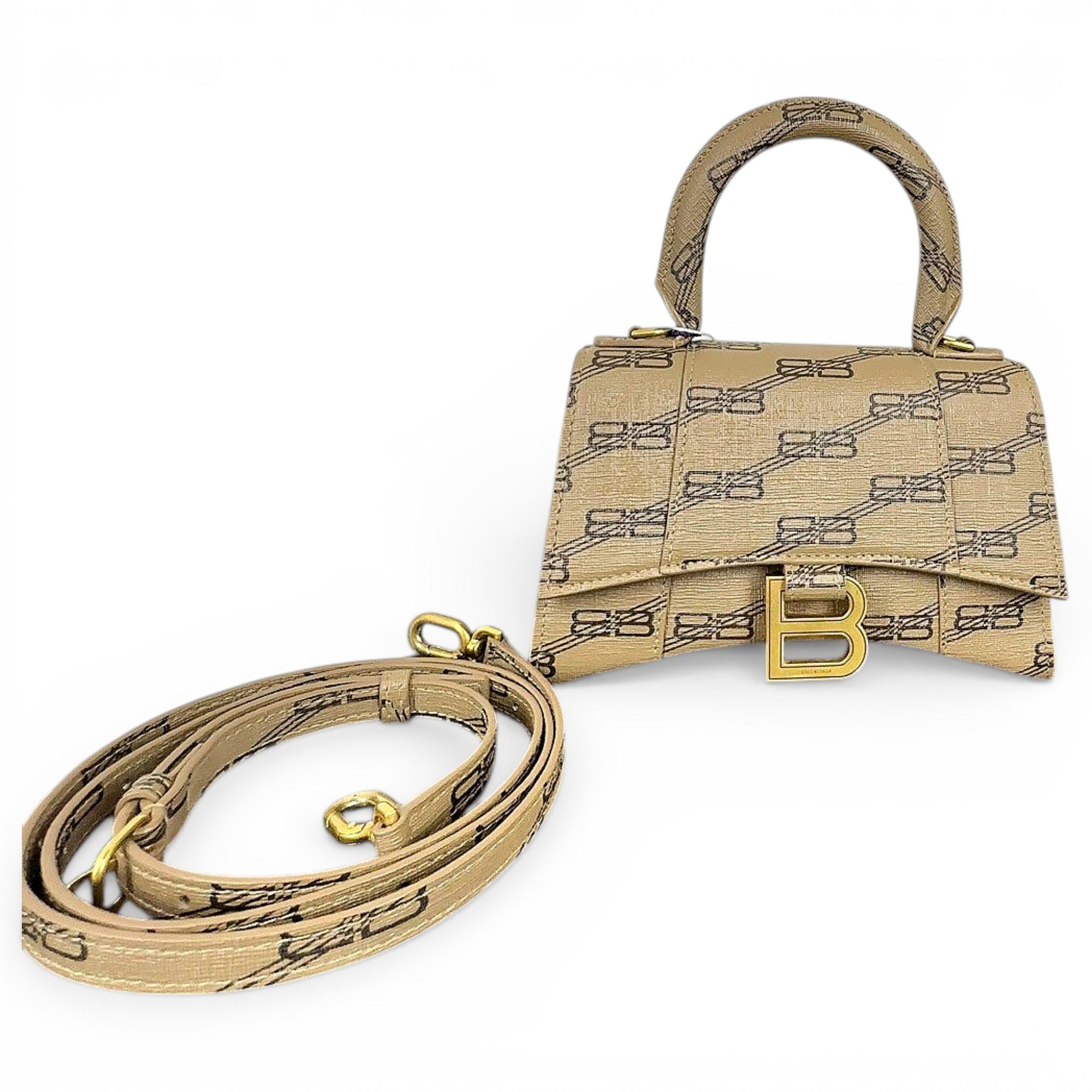 Hourglass leather handbag