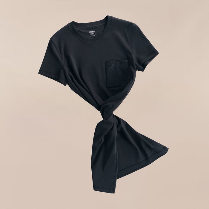 Bleu Noir Embroidered Pocket Dress