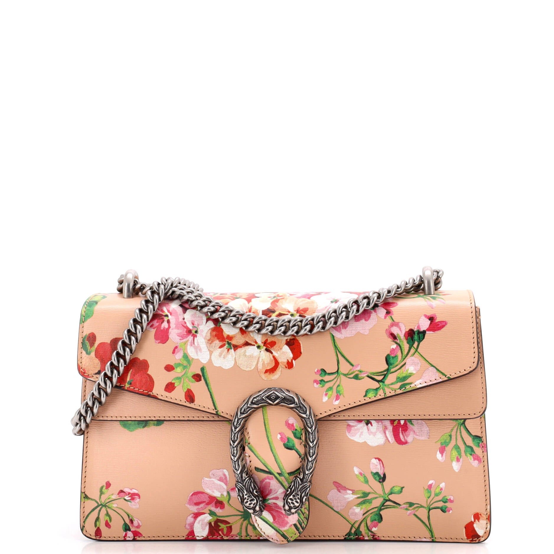 Dionysus Bag Blooms Print Leather Small
