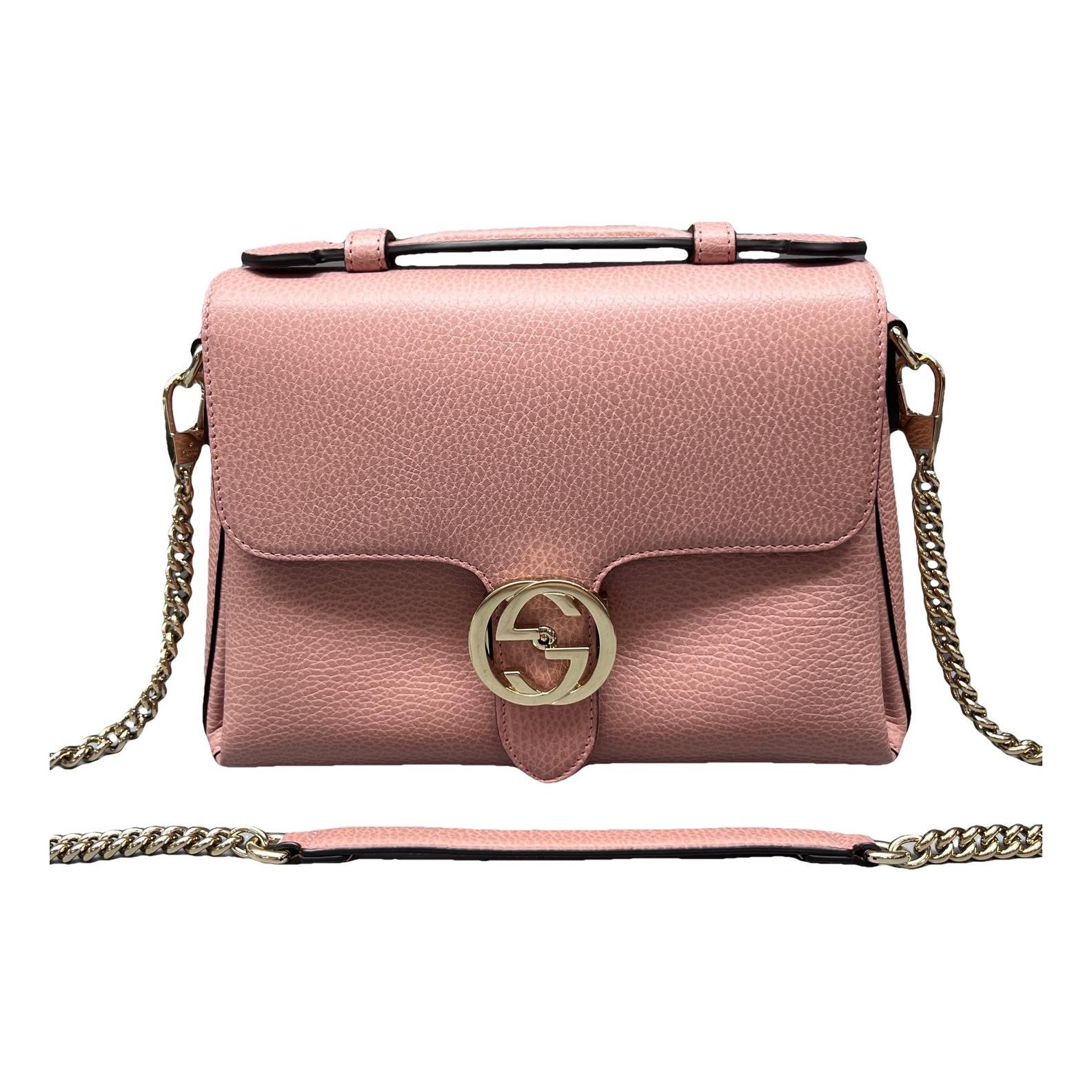 Interlocking leather handbag