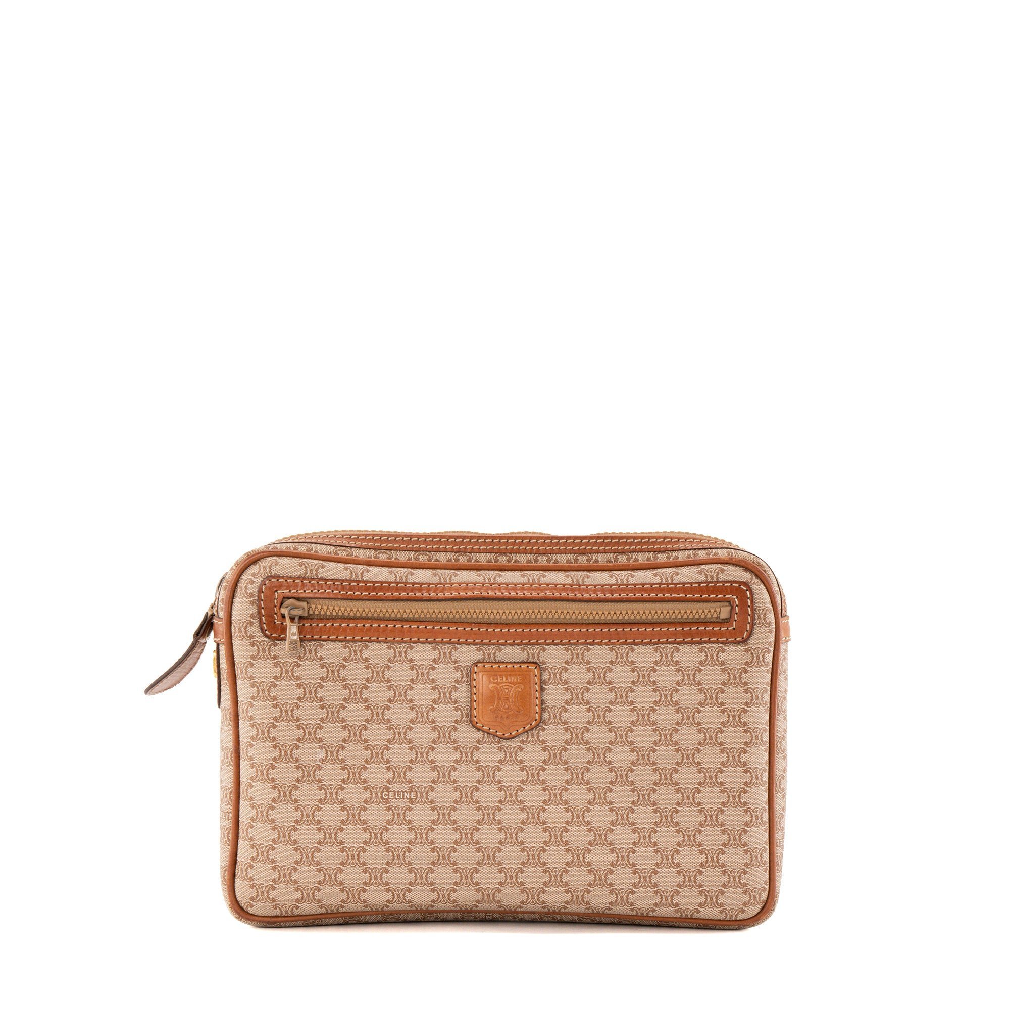Triomphe Vintage leather clutch bag