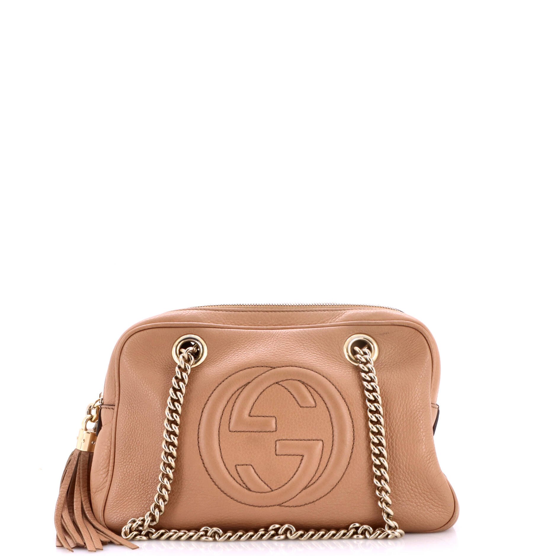 Soho Chain Zip Shoulder Bag Leather Small
