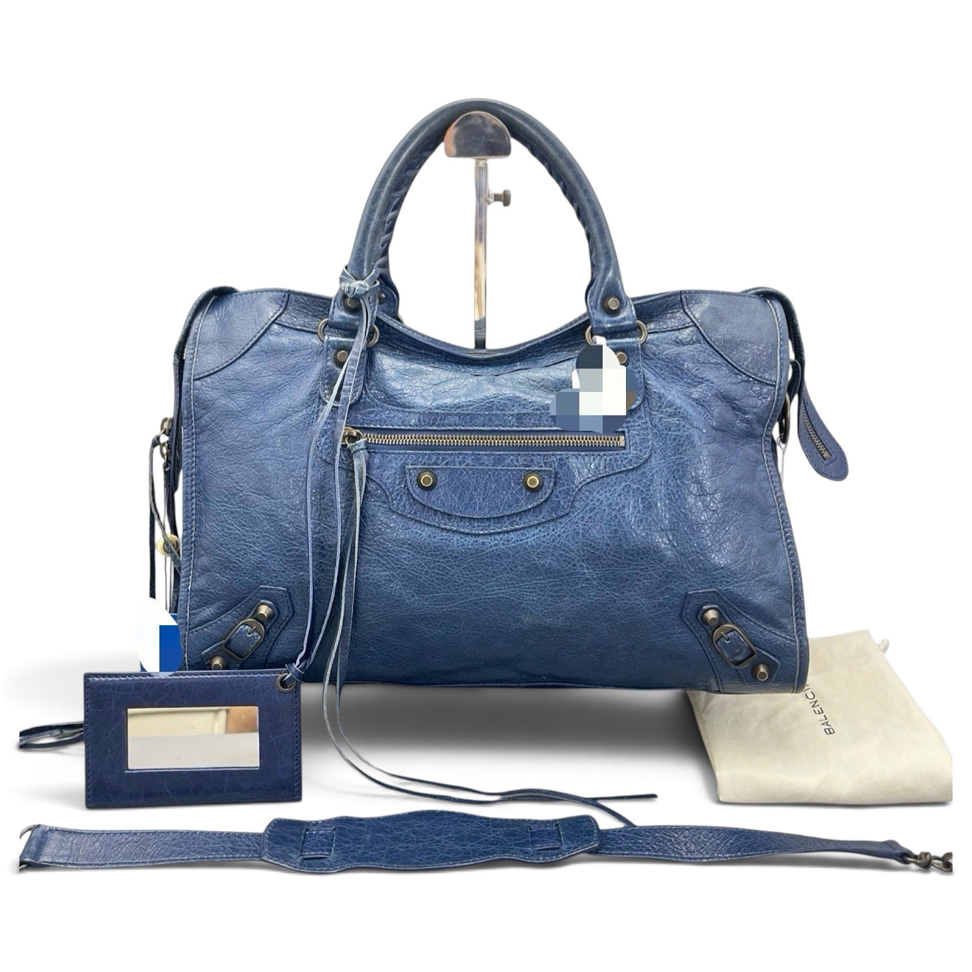 City leather handbag