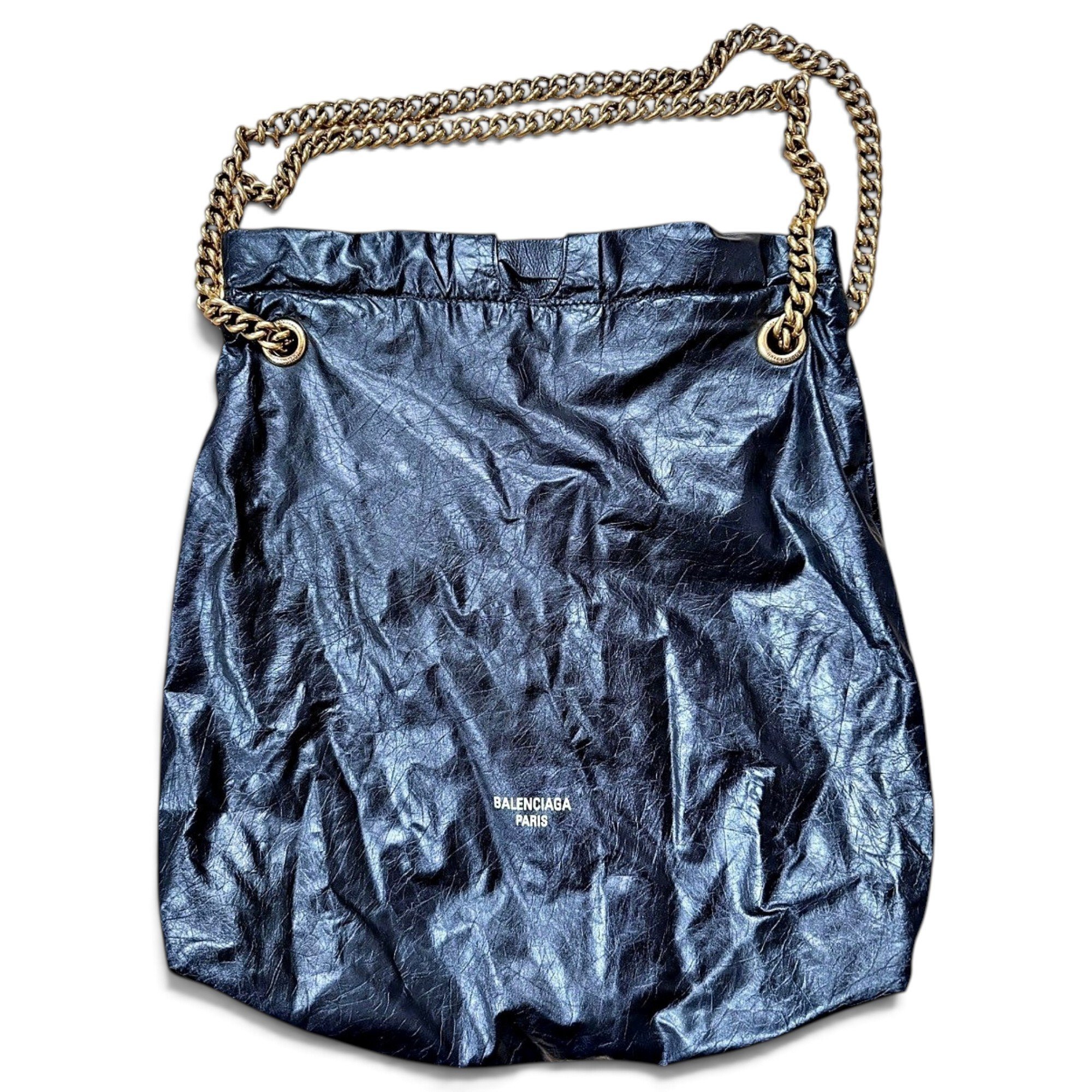 Crush leather handbag