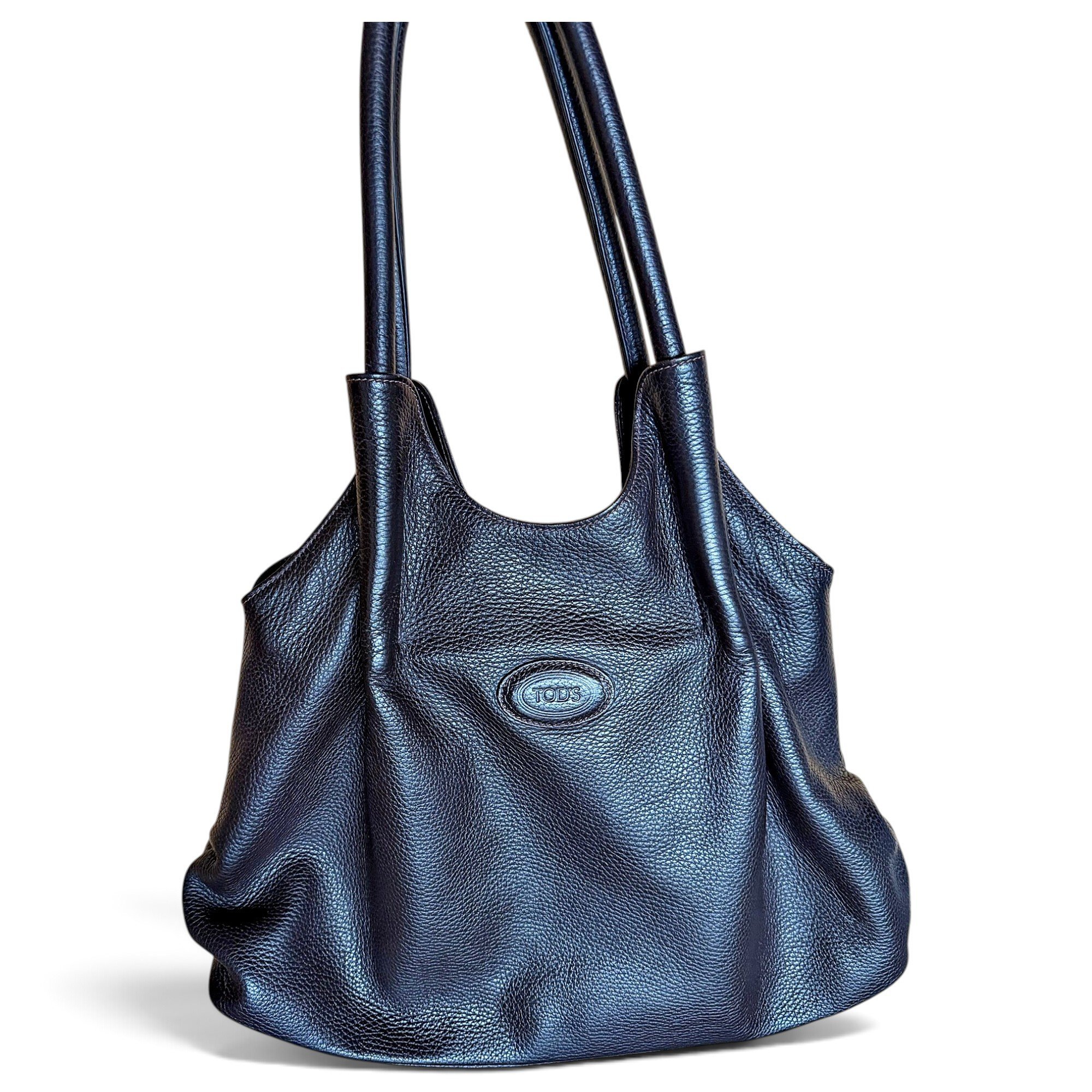 Shopping Media leather handbag