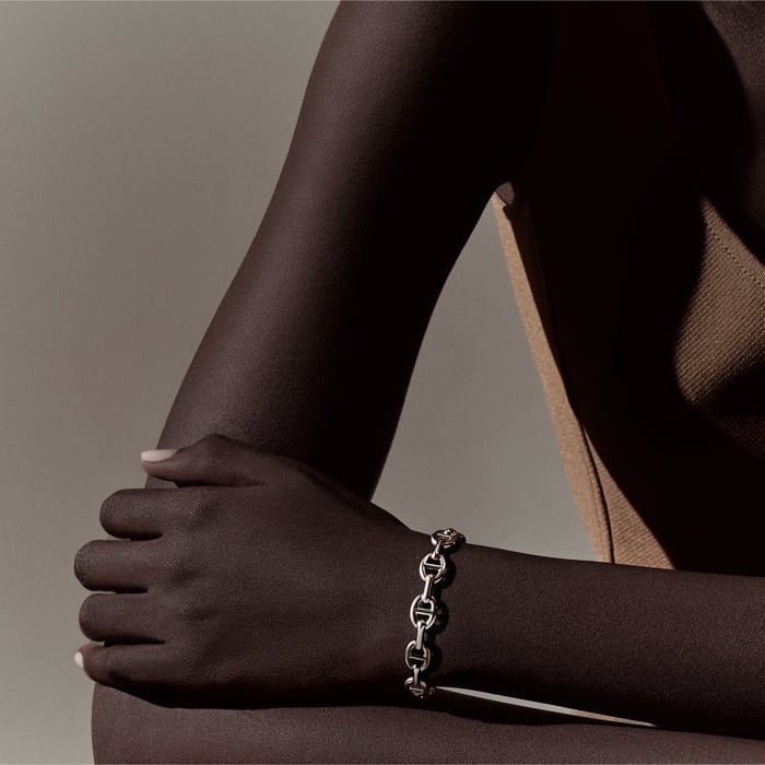 Sans Coloris Chaine d'Ancre Enchainee Bracelet, Medium Model