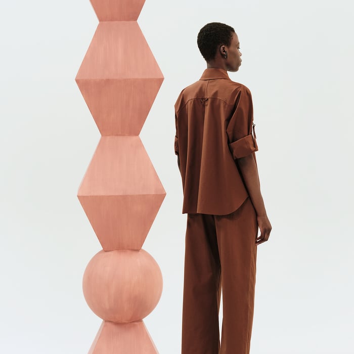 Marron Bai Asymmetric Shirt
