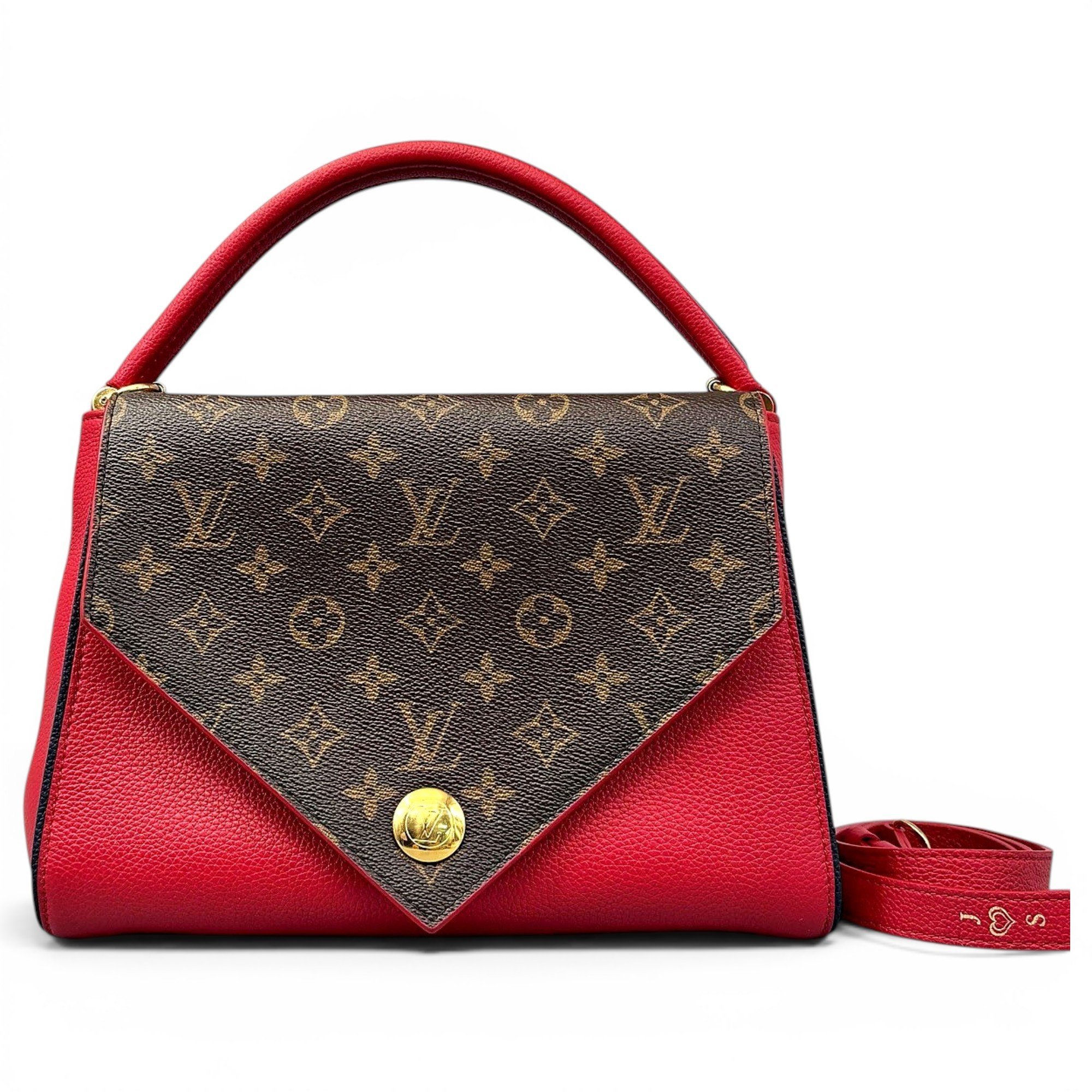 Double V leather handbag