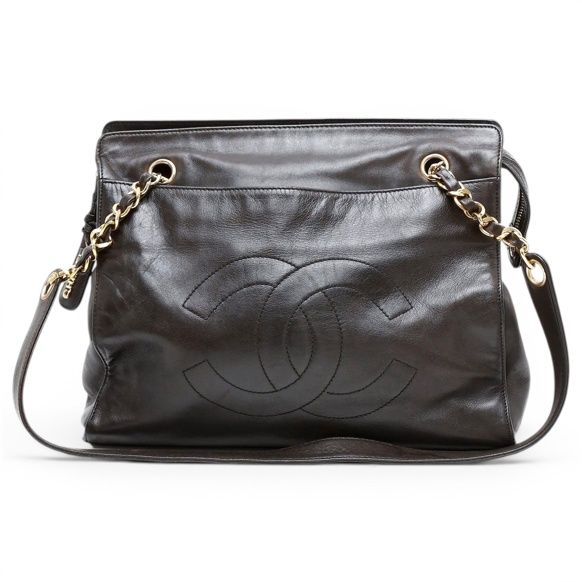 Trendy CC leather tote