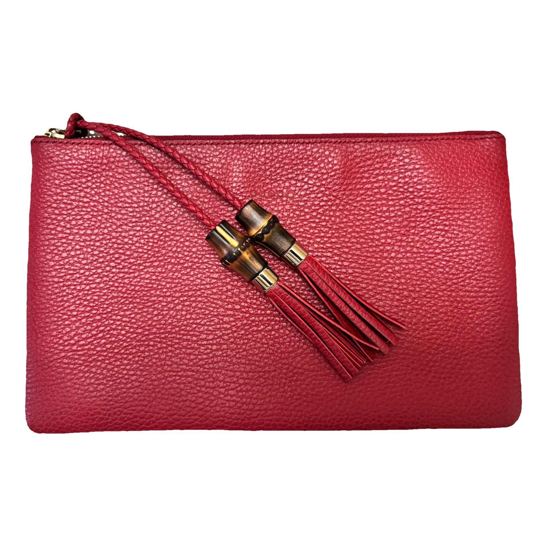 Leather clutch bag