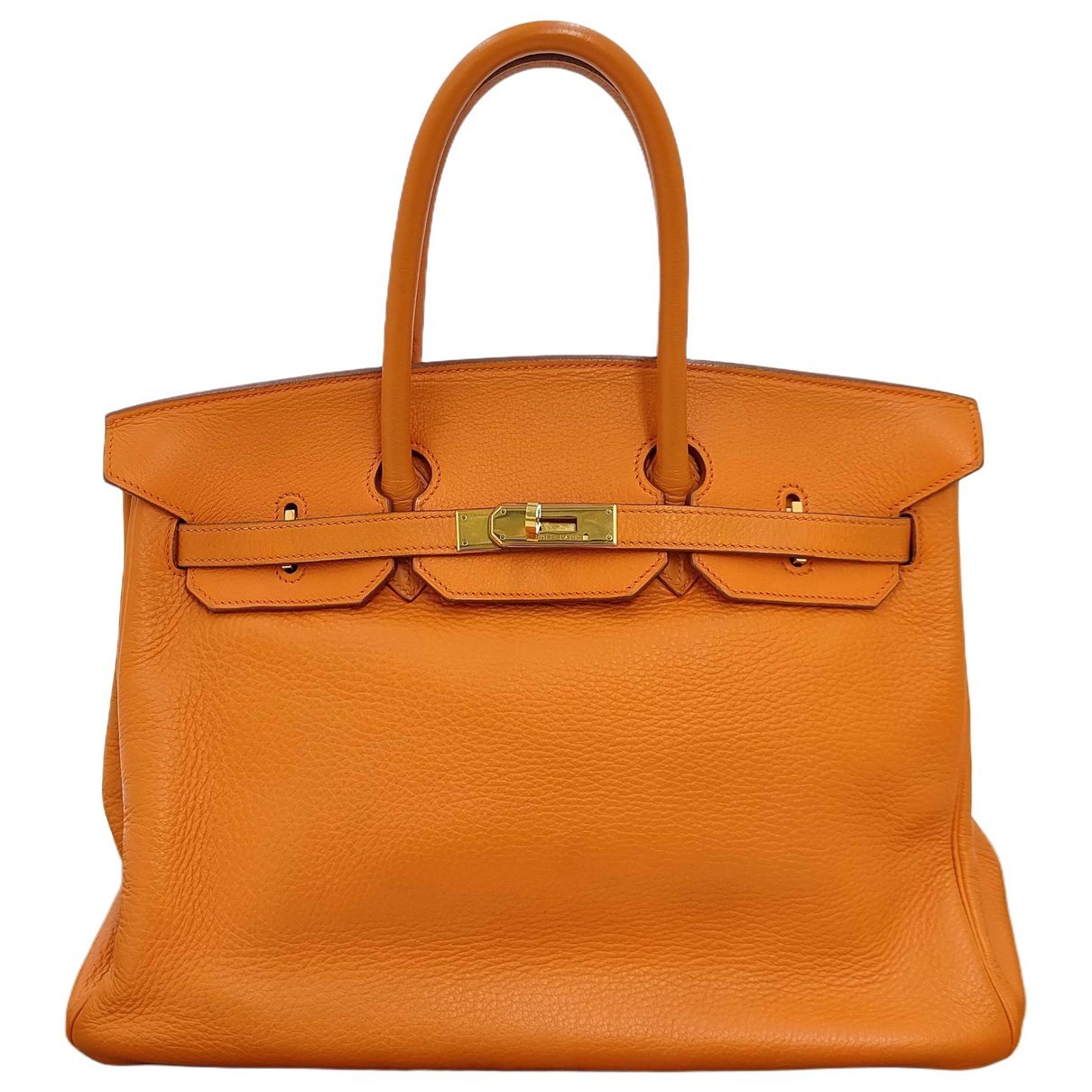 Hermes Birkin 35 Handbag Orange Fjord Leather