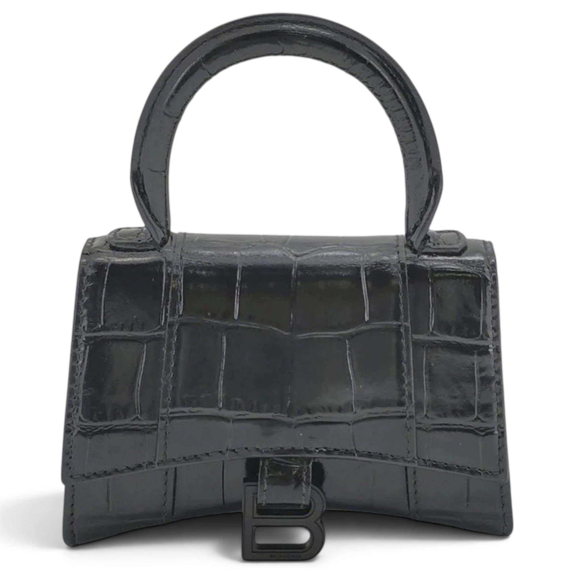 Hourglass leather handbag