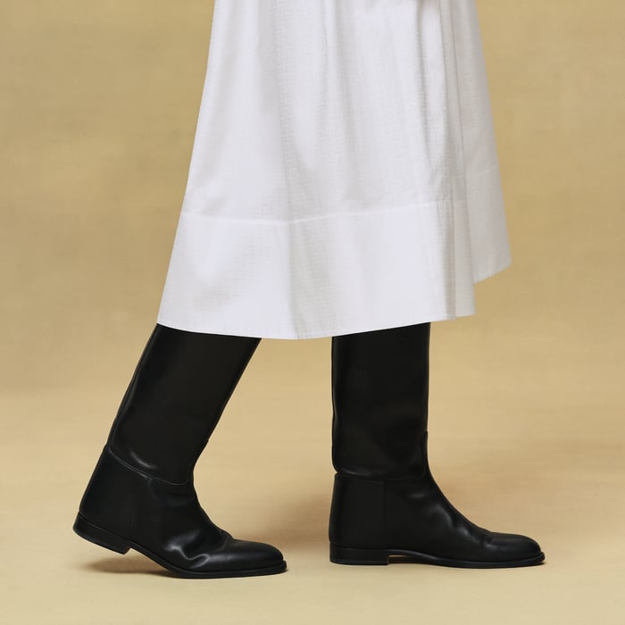 Blanc "Mosaique" Pleated Skirt With Basque