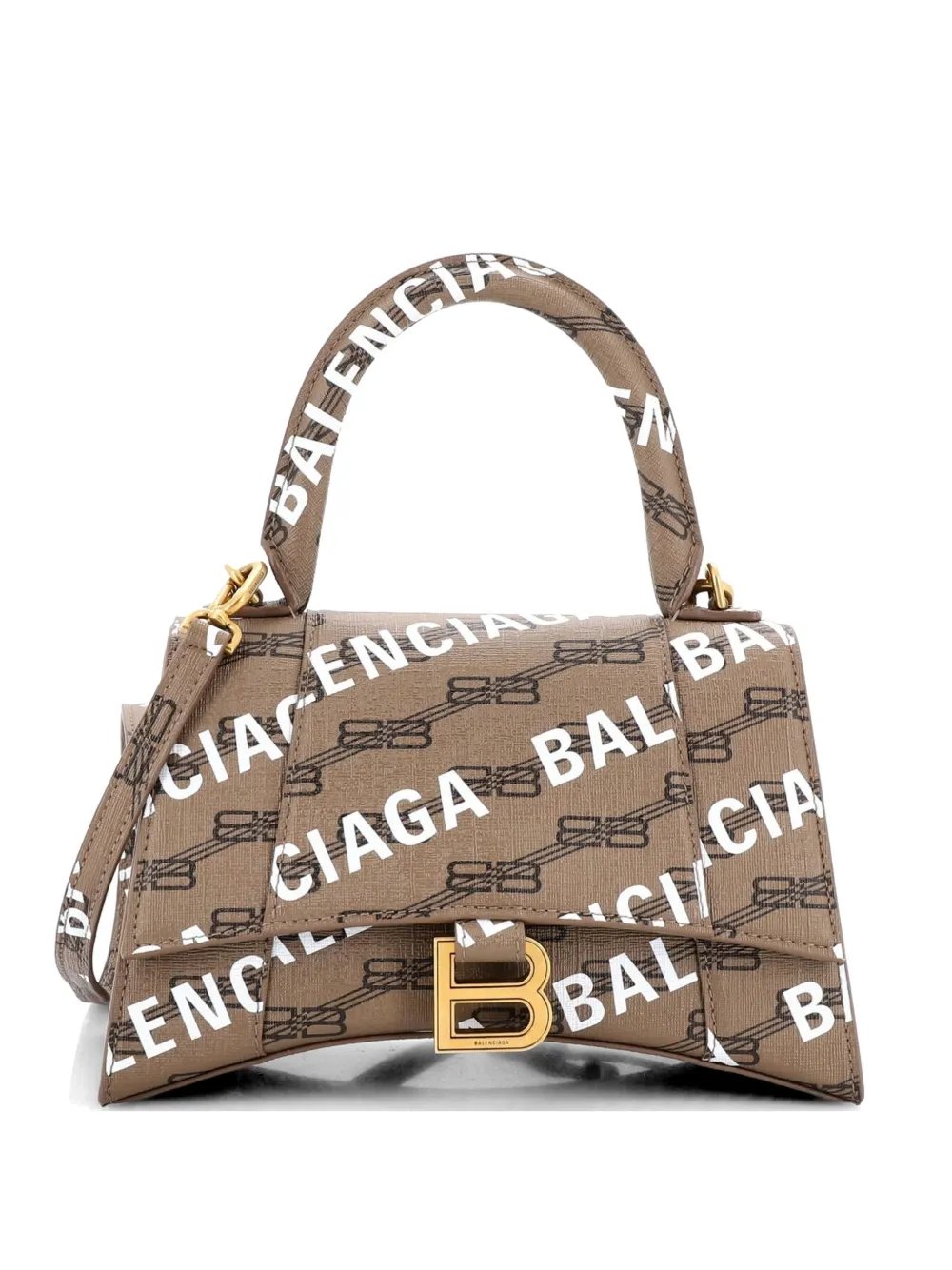Hourglass Top Handle Bag Monogram Coated Canvas Small satchel