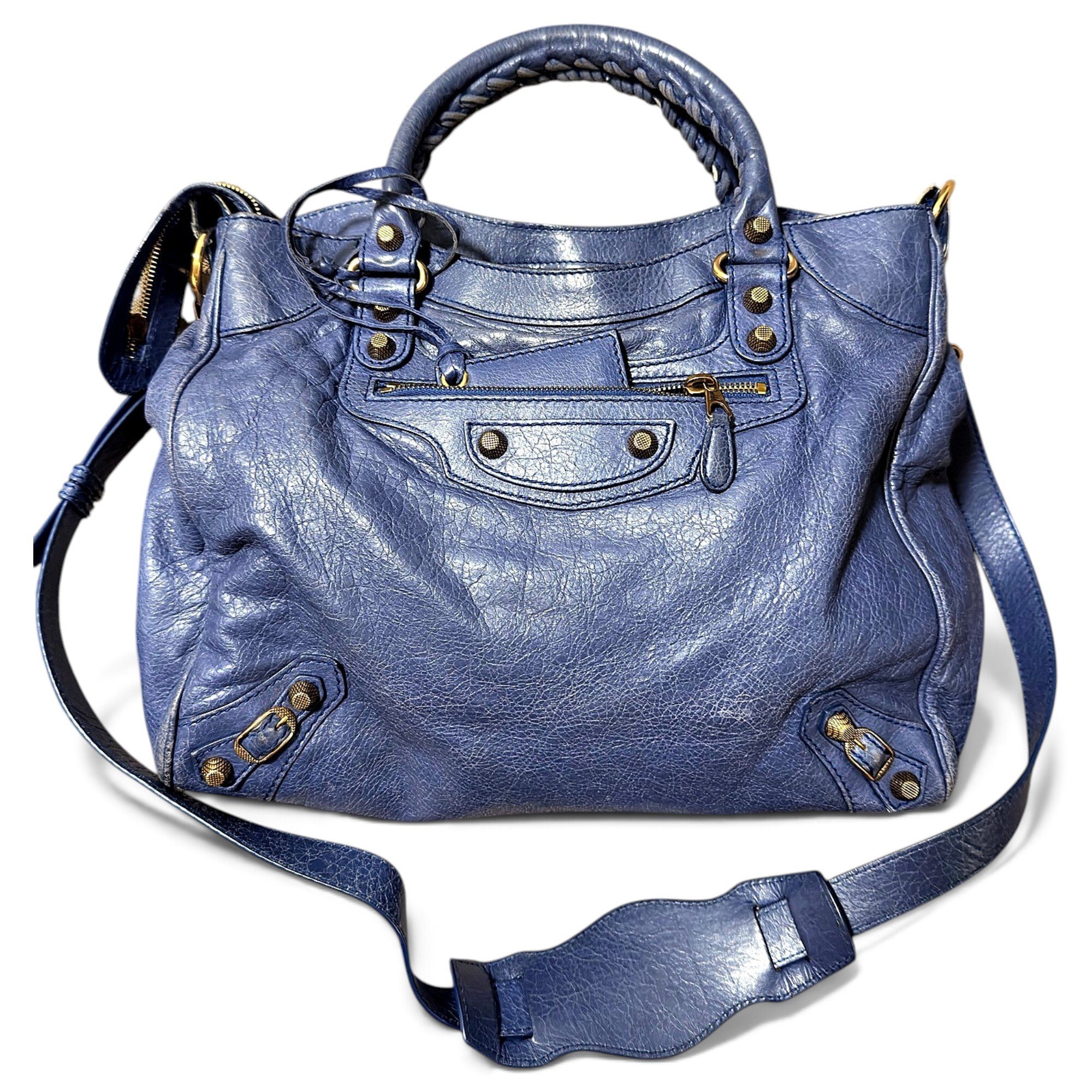 City leather handbag